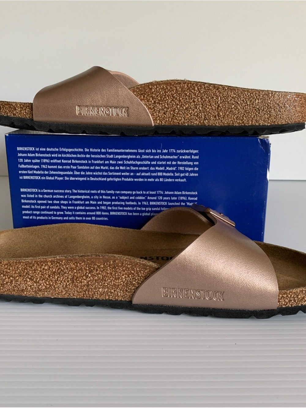 Birkenstock Madrid Buckle Copper Rose Gold Womens Slide Sandals EU 40 Size 9 US - Picture 2 of 15